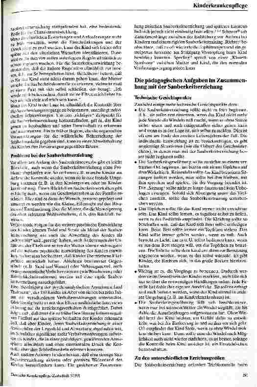 Vorschauseite 2: Sauberkeitserziehung im Kindesalter