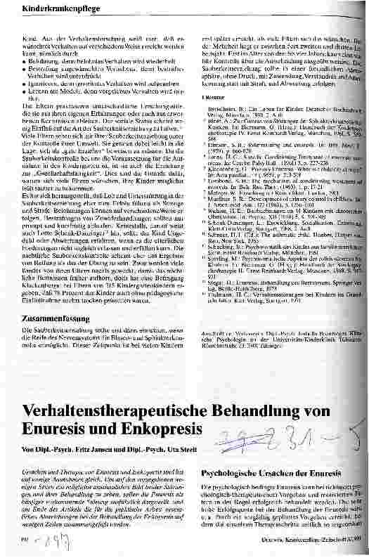 Vorschauseite 3: Sauberkeitserziehung im Kindesalter