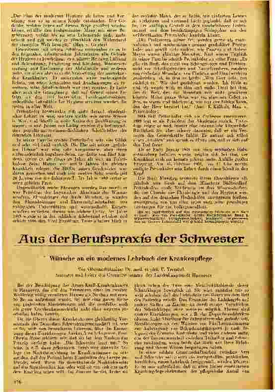 Vorschauseite 1: Wünsche an ein modernes Lehrbuch der Krankenpflege