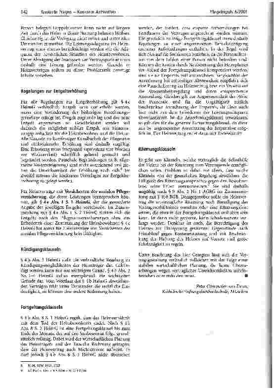 Vorschauseite 3: Der Heimvertrag - Eine Grundlage der Finanzplanung