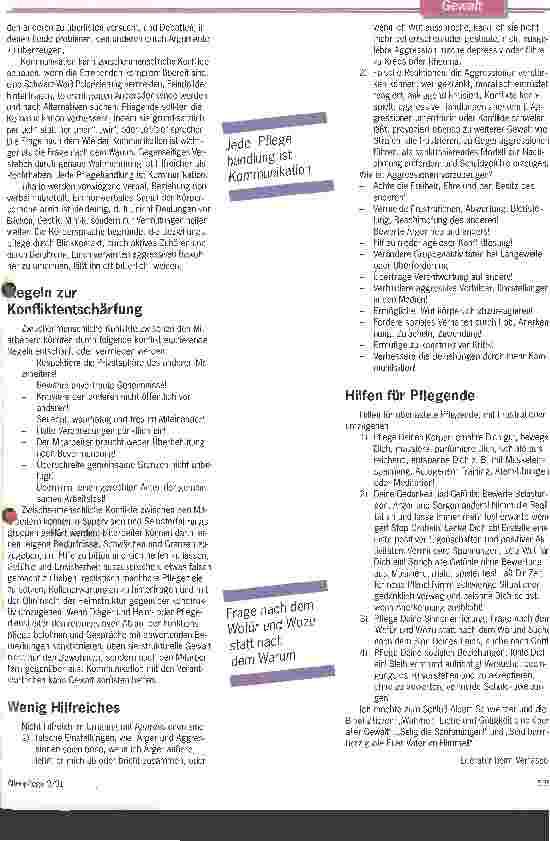 Vorschauseite 5: Geklärte Bedingungen mindern Gewalt Über den konstruktiven Umgang mit der Aggression in der Altenpflege