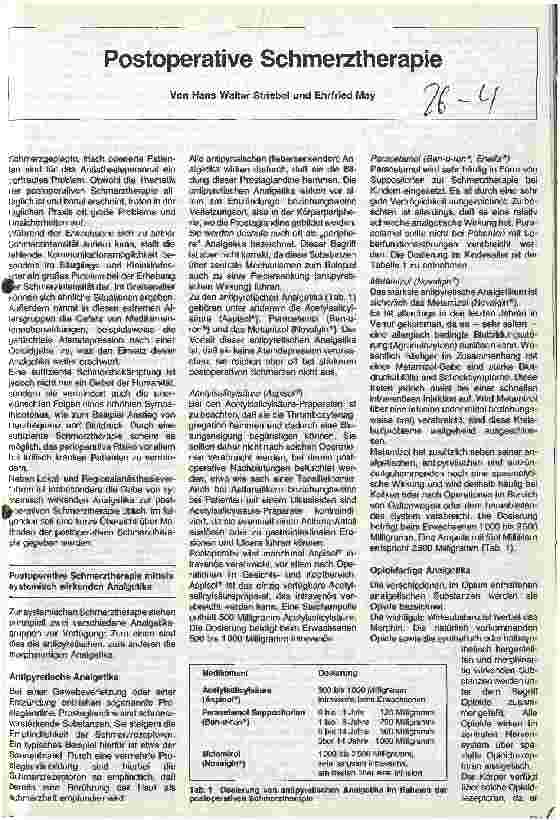 Vorschauseite 1: Postoperative Schmerztherapie