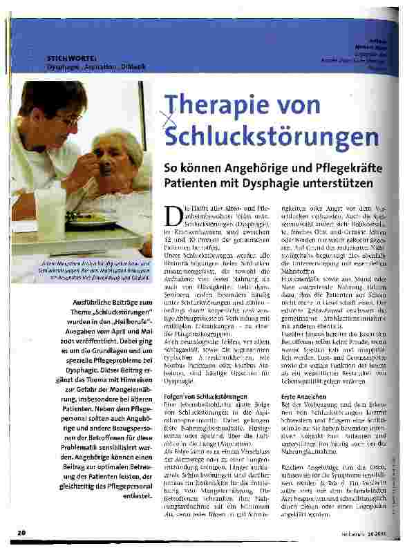 Vorschauseite 1: Therapie von Schluckstörungen