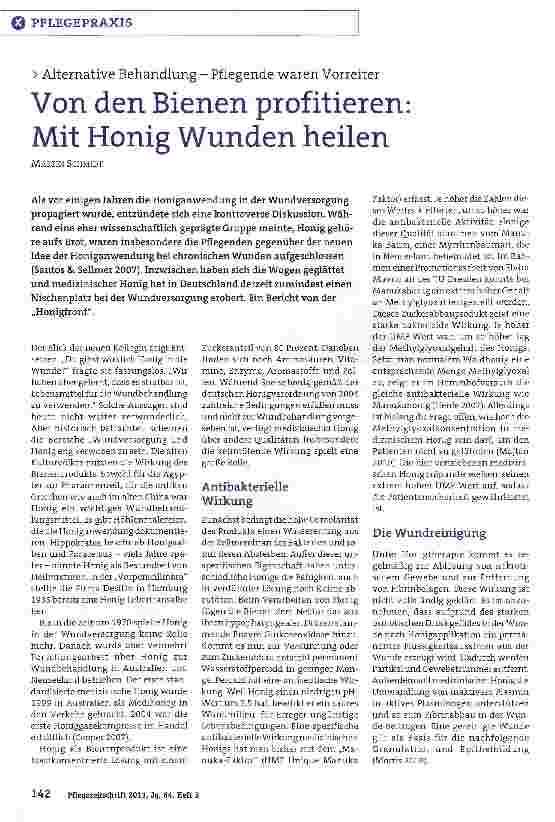 Vorschauseite 1: Alternative Behandlung - Pflegende waren VorreiterVon den Bienen profitieren: Mit Honig Wunden heilen