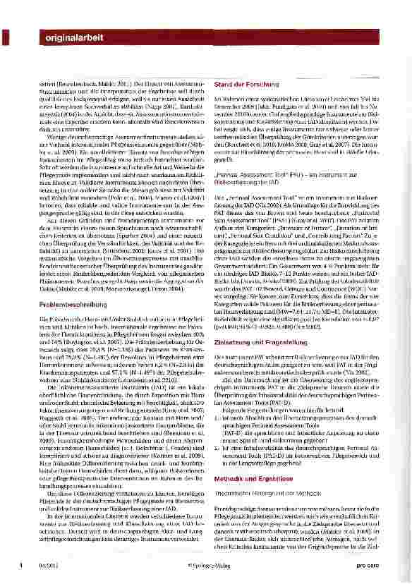 Vorschauseite 2: Übersetzung, Anpassung und Prüfung der Inhaltsvalidität des Instruments „Perineales Assessment Tool (PAT)
