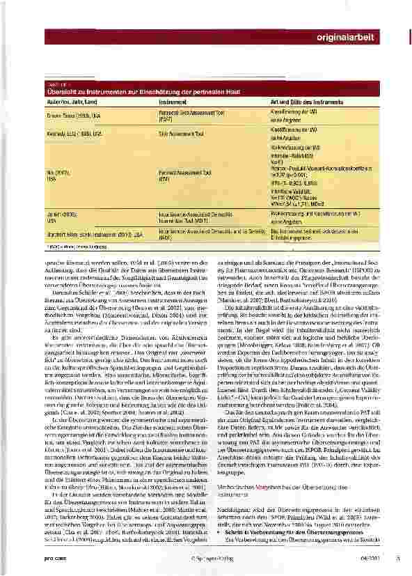 Vorschauseite 3: Übersetzung, Anpassung und Prüfung der Inhaltsvalidität des Instruments „Perineales Assessment Tool (PAT)