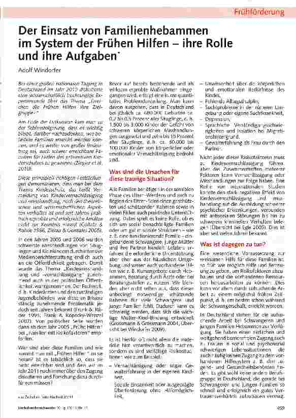 Vorschauseite 1: Der Einsatz von Familienhebammen im System der Frühen Hilfen - ihre Rolle und ihre Aufgaben