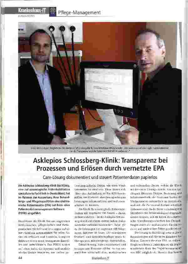 Vorschauseite 1: Asklepios Schlossberg-Klinik: Transparenz bei Prozessen und Erlösen durch vernetzte EPA