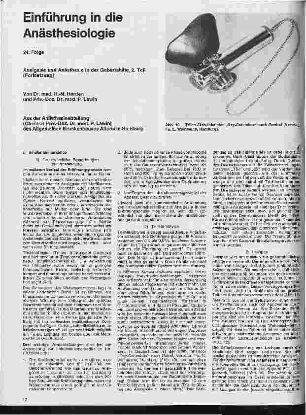 Vorschauseite 1: Einführung in die Anästhesie 24. Folge: Analgesie und Anästhesie in der Geburtshilfe 2. Teil