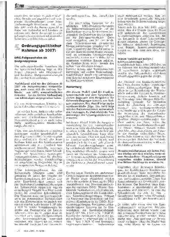 Vorschauseite 3: Einführung eines DRG-Fallpauschalensystems im KrankenhausAuszüge aus dem Positionspapier des Bundesministeriums für Gesundheit vom 4.März 2001
