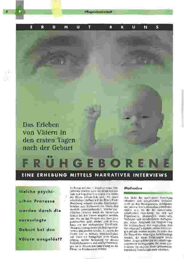 Vorschauseite 1: FrühgeboreneDas Erleben von Vätern in den ersten Tagen nach der Geburt