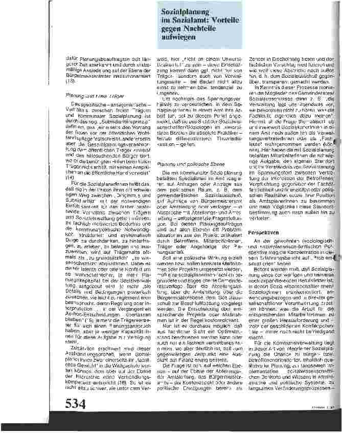 Vorschauseite 4: Kommunale Altenhilfeplanung im Sozialamt