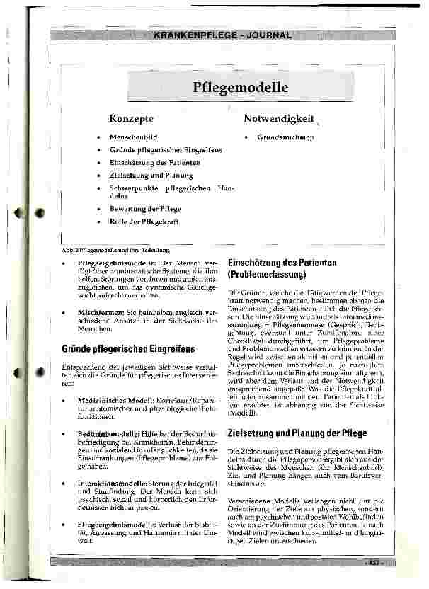 Vorschauseite 3: Pflegemodelle und ihre Bedeutung