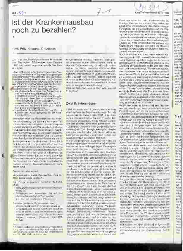 Vorschauseite 1: Ist der Krankenhausbau noch zu bezahlen?