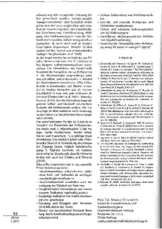 Vorschauseite 2: AKTUELLE PRÄVENTION VON INFEKTIONEN DURCH ZENTRALVENÖSE KATHETER