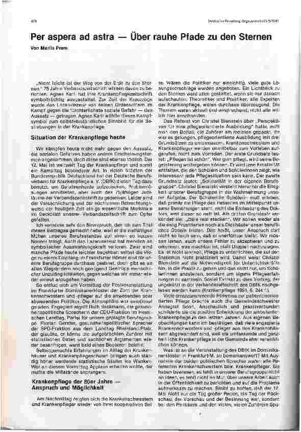 Vorschauseite 1: Per aspera ad astra — Über rauhe Pfade zu den Sternen