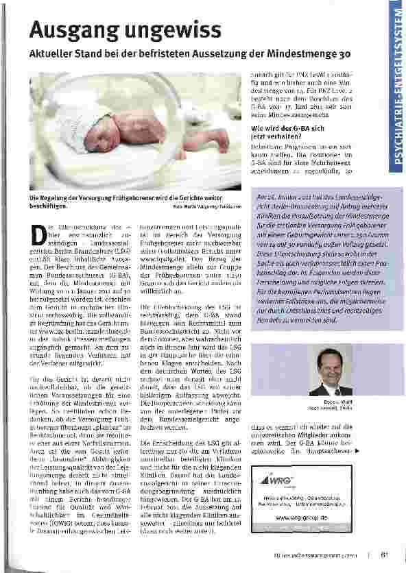 Vorschauseite 1: Ausgang ungewiss