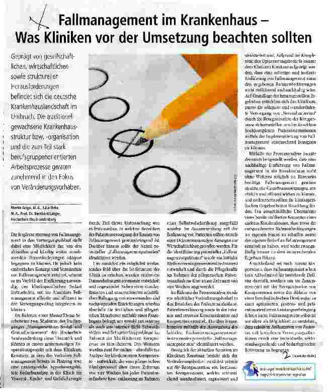 Vorschauseite 1: Fallmanagement im Krankenhaus -Was Kliniken vor der Umsetzung beachten