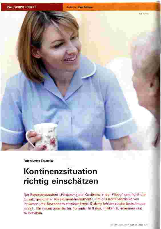 Vorschauseite 1: Patentiertes FormularKontinenzsituation richtig einschätzen