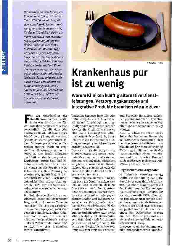Vorschauseite 1: Krankenhaus pur ist zu wenig