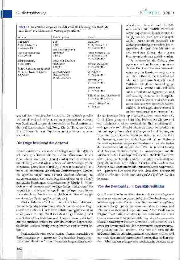 Vorschauseite 3: Qualitätsindikatoren in der Onkologie