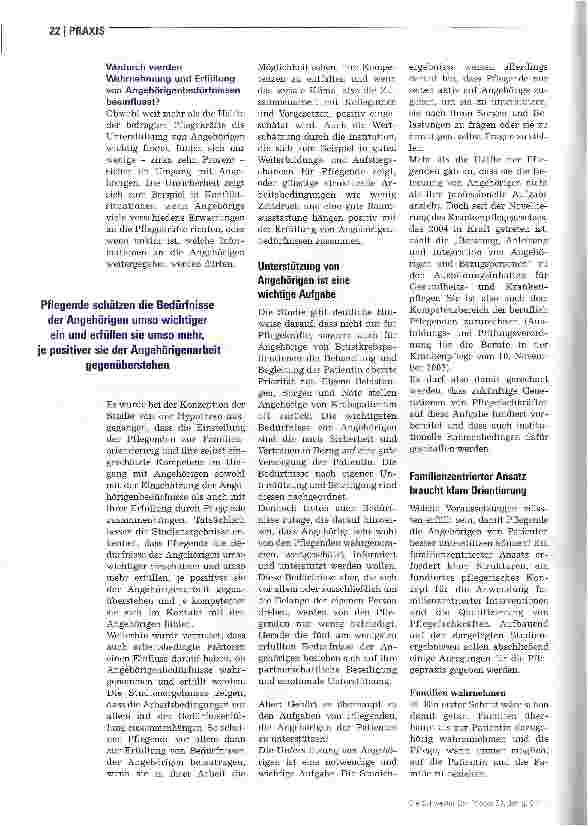 Vorschauseite 3: Brustkrebs: Angehörige brauchen die Unterstützung von Pflegenden