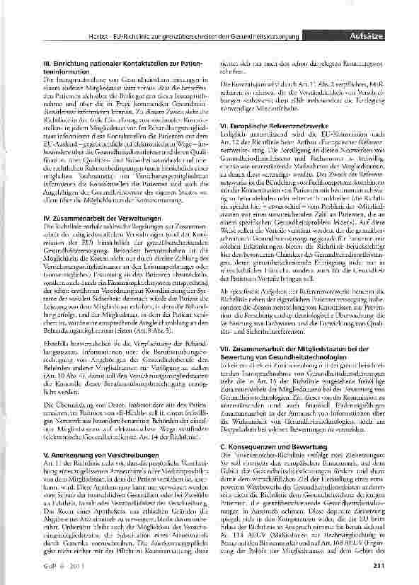 Vorschauseite 3: Die neue EU-Richtlinie zur grenzüberschreitenden Gesundheitsversorgung