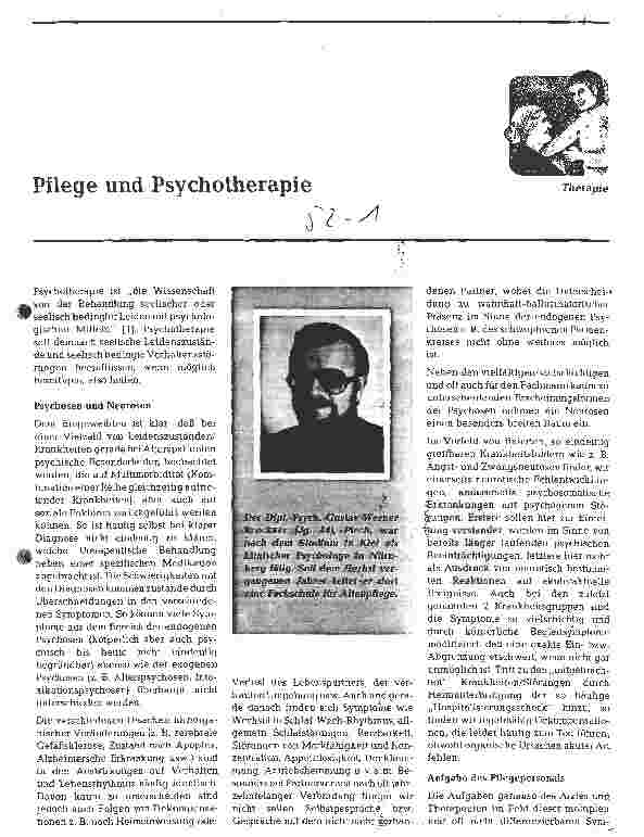 Vorschauseite 1: Pflege und Psychotherapie