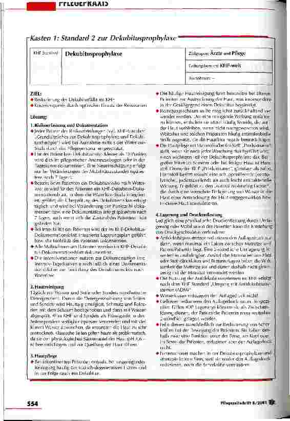 Vorschauseite 2: Standards sind ein wichtiger Bestandteil des Dekubitusmanagements