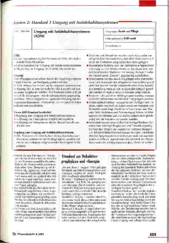 Vorschauseite 3: Standards sind ein wichtiger Bestandteil des Dekubitusmanagements