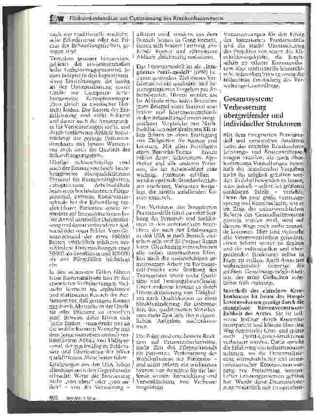 Vorschauseite 3: Diskussionsansätze zur Optimierung des Krankenhauswesens Erfahrungen aus der internationalen Health-Care-Praxis