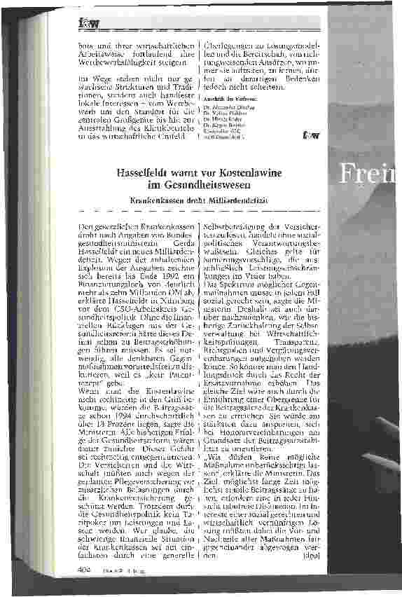 Vorschauseite 5: Diskussionsansätze zur Optimierung des Krankenhauswesens Erfahrungen aus der internationalen Health-Care-Praxis