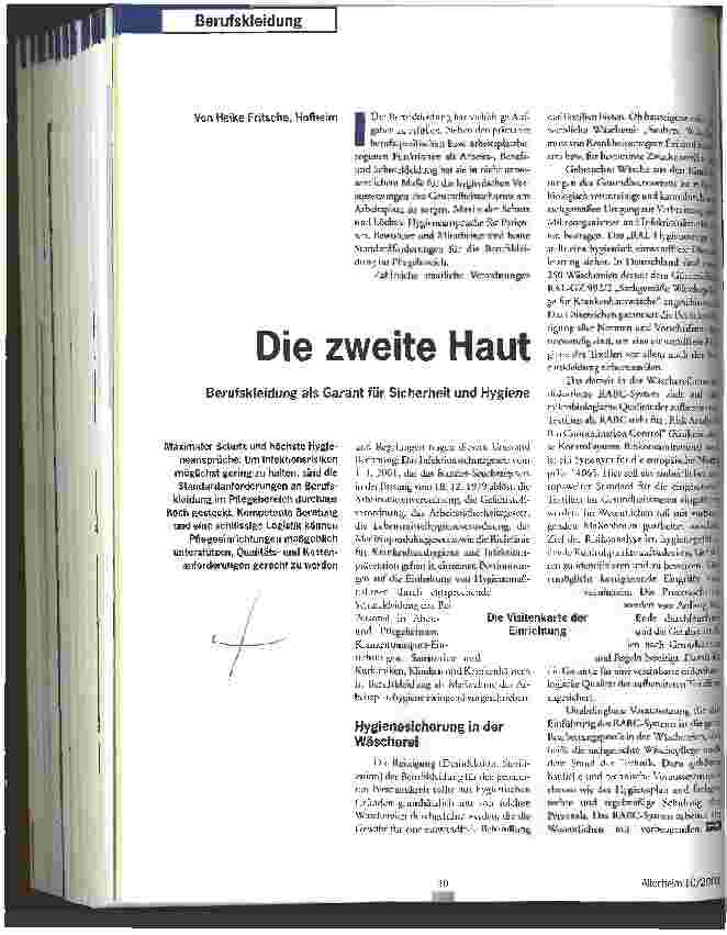 Vorschauseite 1: Die zweite Haut Berufskleidung als Garant für Sicherheit und Hygiene