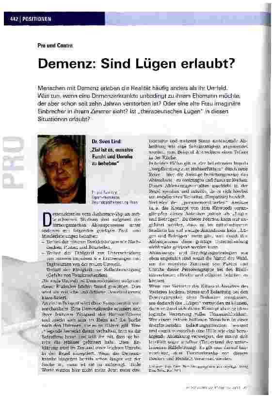Vorschauseite 1: Demenz: Sind Lügen erlaubt?