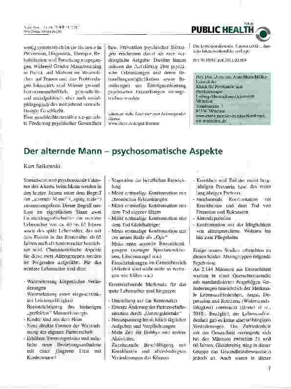 Vorschauseite 1: Der alternde Mann - psychosomatische Aspekte