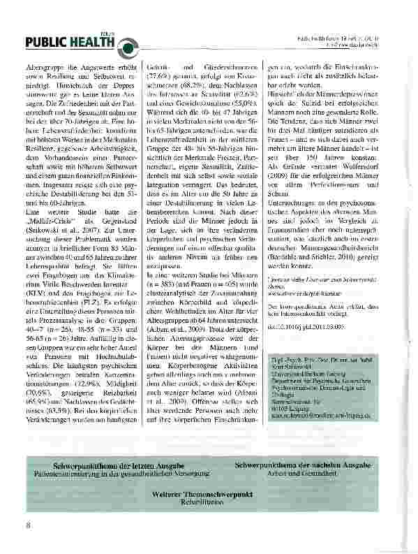 Vorschauseite 2: Der alternde Mann - psychosomatische Aspekte