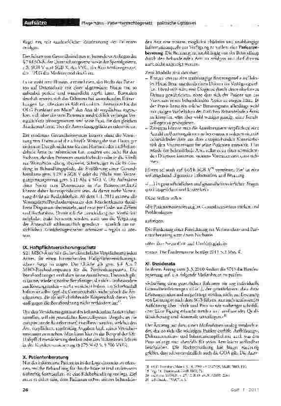 Vorschauseite 5: Patientenrechtegesetz - politische Optionen