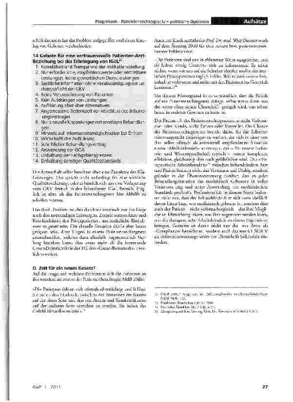 Vorschauseite 6: Patientenrechtegesetz - politische Optionen