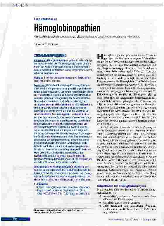 Vorschauseite 1: Hämoglobinopathien