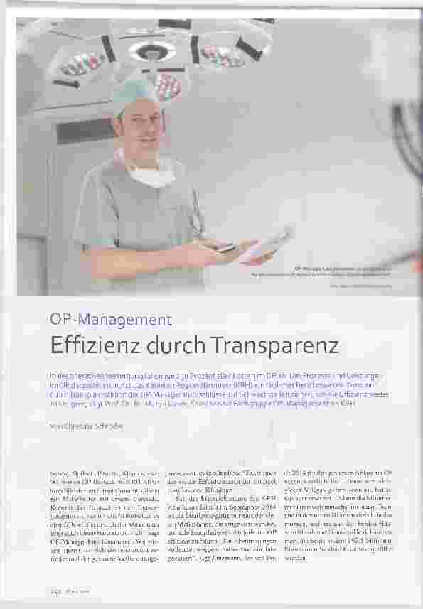 Vorschauseite 1: OP-Management: Effizienz durch Transparenz
