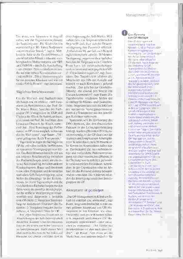 Vorschauseite 2: OP-Management: Effizienz durch Transparenz