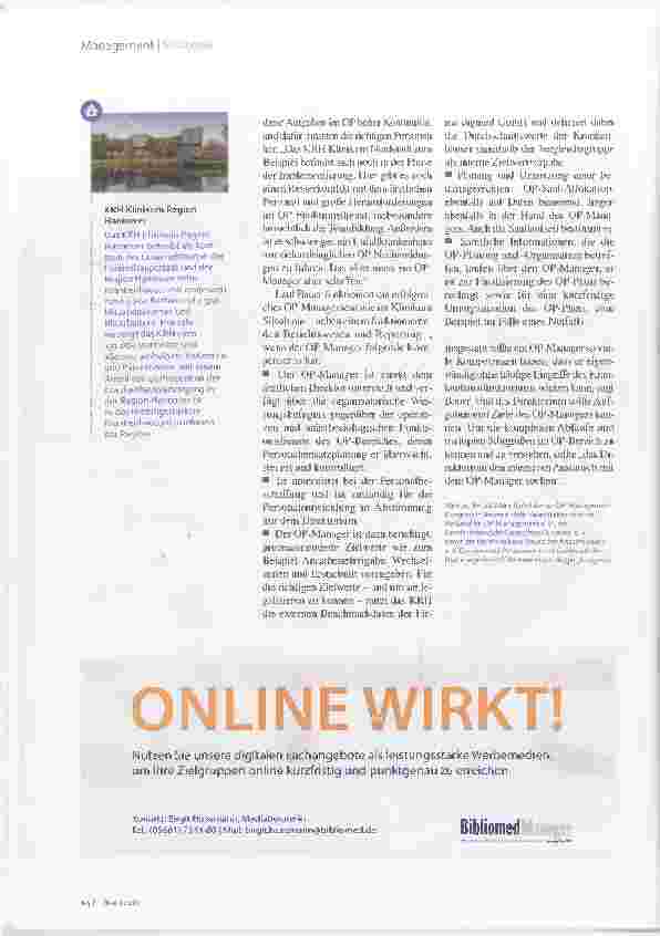 Vorschauseite 3: OP-Management: Effizienz durch Transparenz