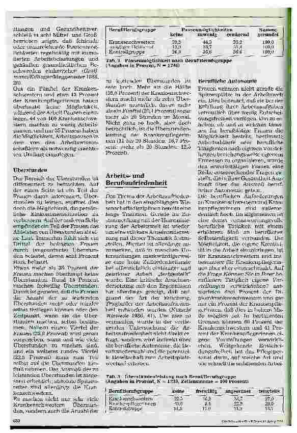 Vorschauseite 2: Arbeitszeit und Berufszufriedenheit in den Pflegediensten