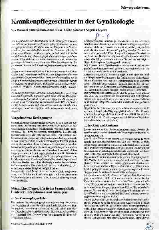 Vorschauseite 1: Krankenpflegeschüler in der Gynäkologie