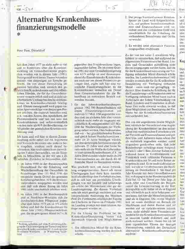 Vorschauseite 1: Alternative Krankenhausfinanzierungsmodelle
