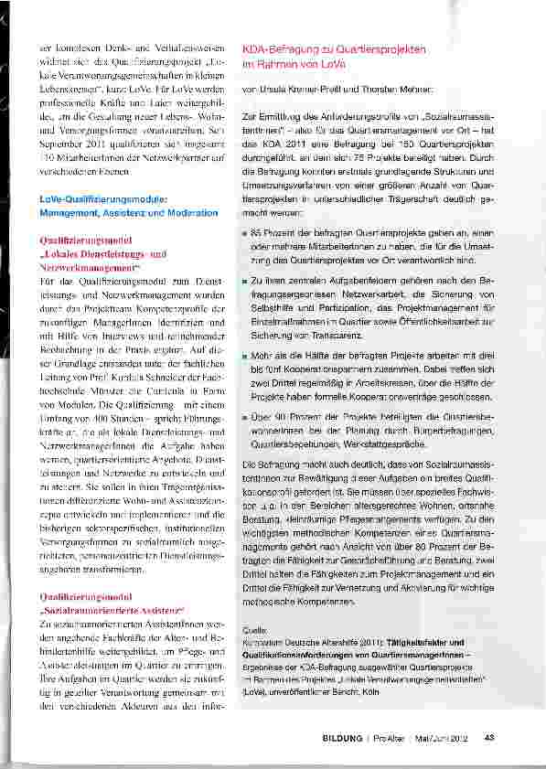 Vorschauseite 2: Innovative Qualifizierung für die quartiersnahe Versorgung