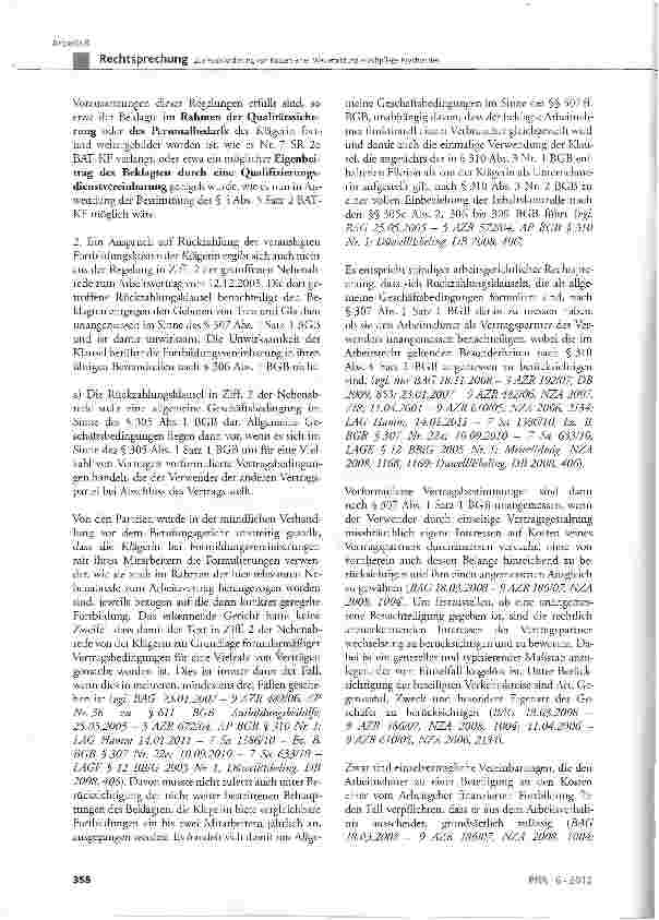 Vorschauseite 4: Zur Rückforderung von Kosten einer Weiterbildung »Fachpflege Psychiatrie«