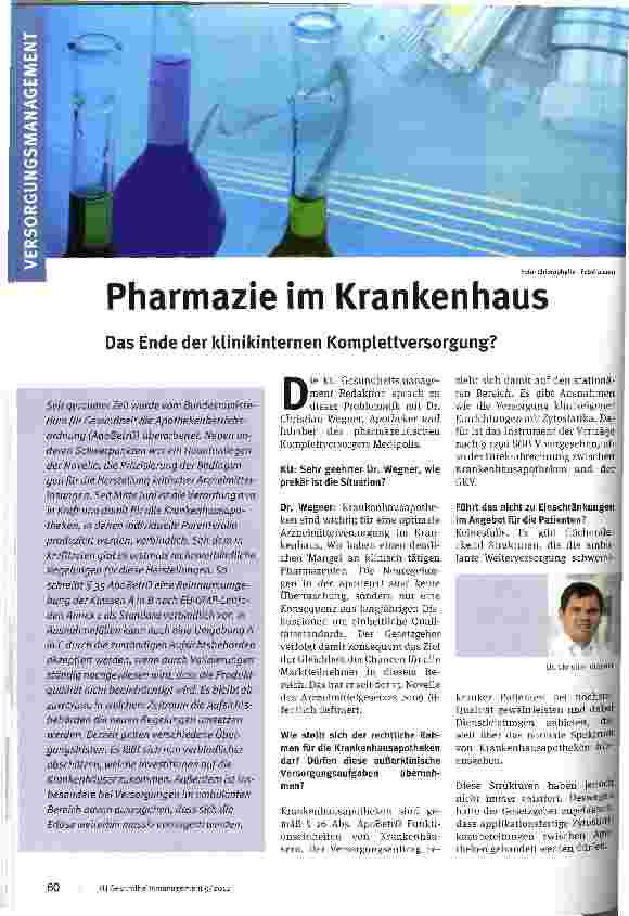 Vorschauseite 1: Pharmazie im KrankenhausDas Ende der klinikinternen Komplettversorgung?