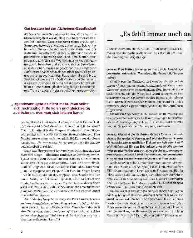 Vorschauseite 2: Diagnose Demenz - sozialer Absturz inklusive!
