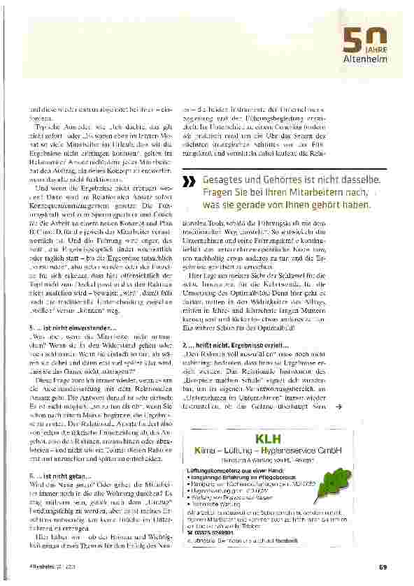 Vorschauseite 3: Plädoyer für gelebte Veränderung